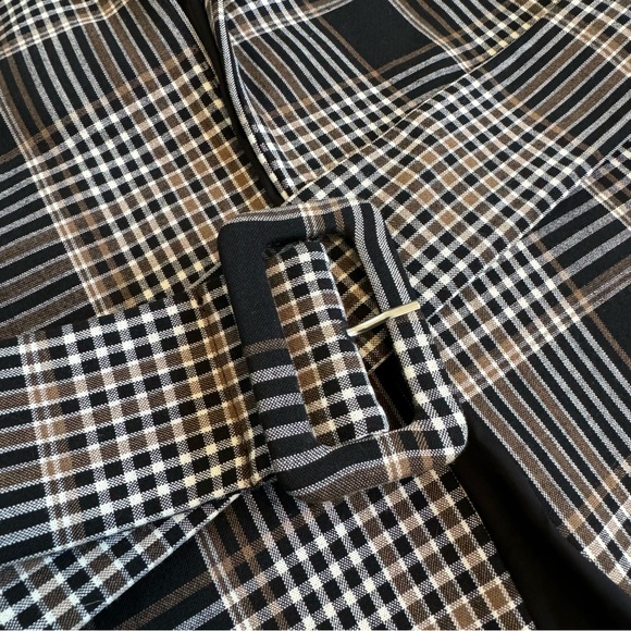 Theory Becket Portland Plaid Belted Virgin Wool Blend Stretch Blazer - Picture 4 of 7